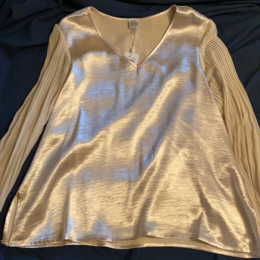 NWT champagne blouse w/ gauzy sleeves